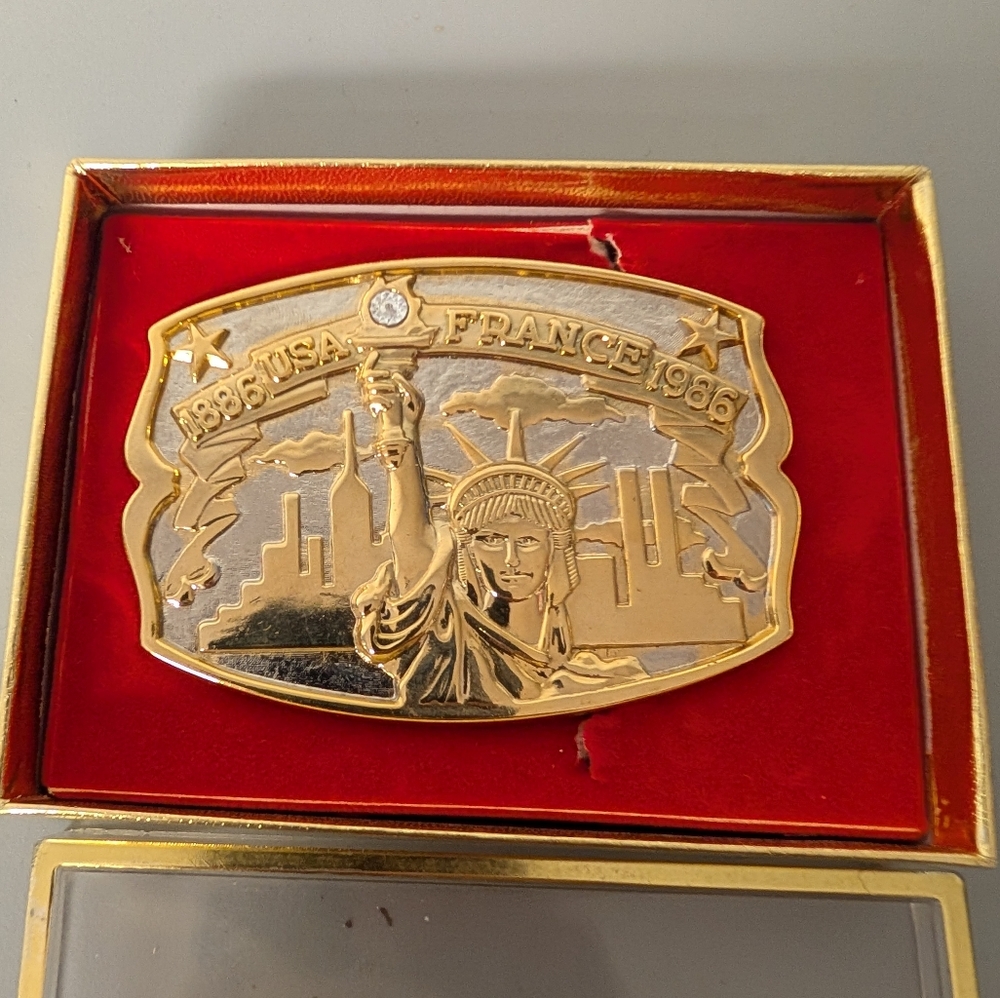 Vtg. Statue Of Liberty Belt Buckle
